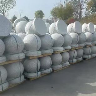 铜仁 白麻花岗岩石材圆球，石球，挡车球，隔离球，景观石球，风水球等