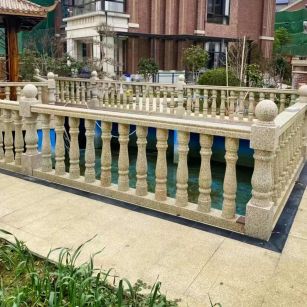 铜仁黄金麻花岗岩石材栏杆，扶手，将军柱，花瓶柱