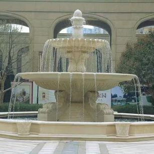 铜仁 黄金麻花岗岩异型加工——户外庭院石雕流水喷泉