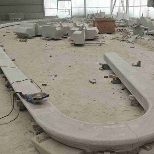 铜仁 芝麻白花岗岩弧形花坛石，坐凳石